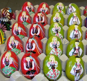 Pisanki malowane ręcznie krakowiacy i górale Pamiątka z Polski