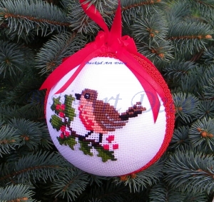 Bombka haft ręczny-duża