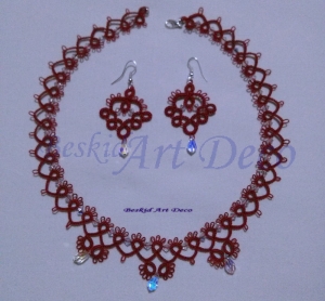 Kolia z kolczykami  ze swarovskim