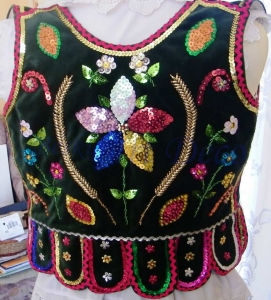 Gorset ,kubrak krakowski dziewczęcy -koraliki i cekiny