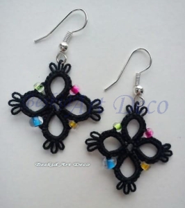 kolczyki - frywolitki różne kolory