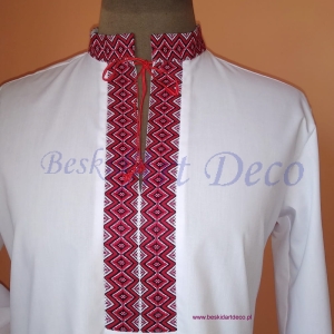 Koszula męska folk z akcentem łemkowskim