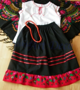 Spódnica FOLK, etno, BOHO, ludowa z falbankąi rozm. M