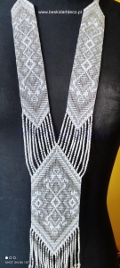 Naszyjnik z koralików -duży biel i srebro