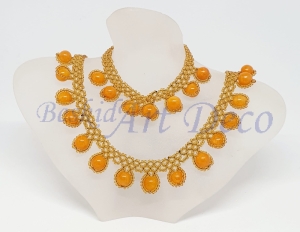 Naszyjnik i bransoletka koralikowa z agatem