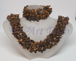 Naszyjnik z agatowej sieczki + bransoletka