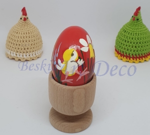 Kurczaczek - Jajka (Pisanki) drewniane ręcznie malowane