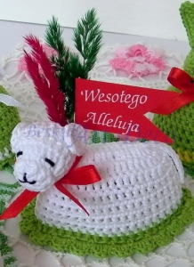 Baranek wielkanocny-szydełkowy