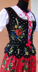 Gorset ludowy dziewczęcy - damski -haft ręczny
