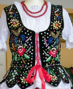 Gorset z pogranicza  krakowsko-lachowskiego ręczny haft 