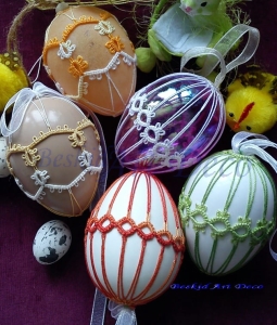 Jajka do Koszyczka-frywolitka