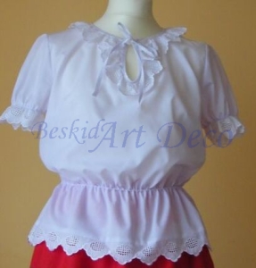 Bluzka z haftem i wiązaną łezką , FOLK ,ludowa rozm. M